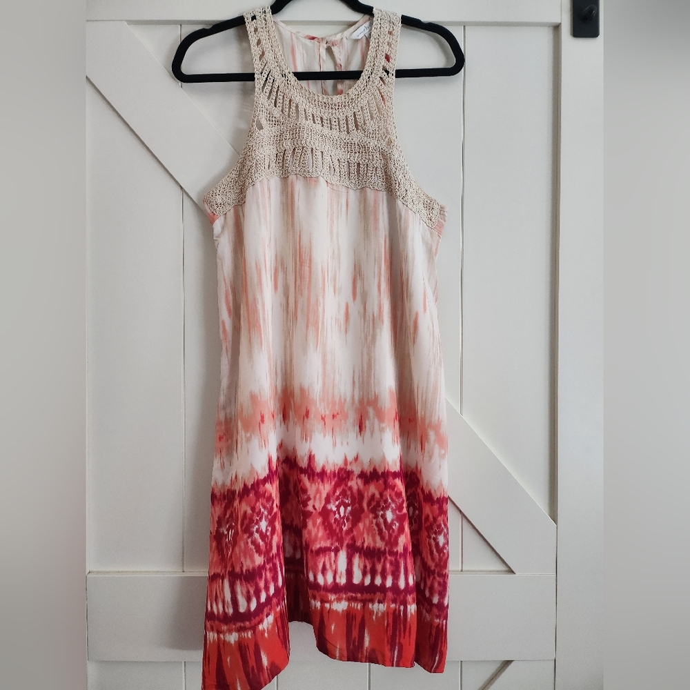 Tie-Dye Dress with Crochet Detail